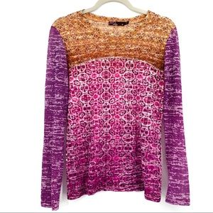 prAna Lottie Long Sleeve Burntout Shirt Sz M